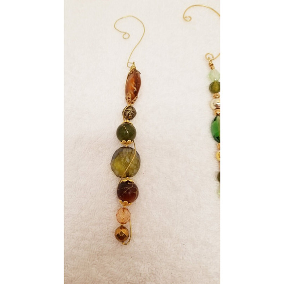 Four green and gold Christmas icicle ornaments c7 - Picture 3 of 9